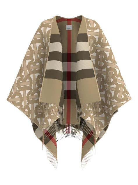 saks burberry poncho|Shop Burberry Reversible Mega Check & Monogram Wool.